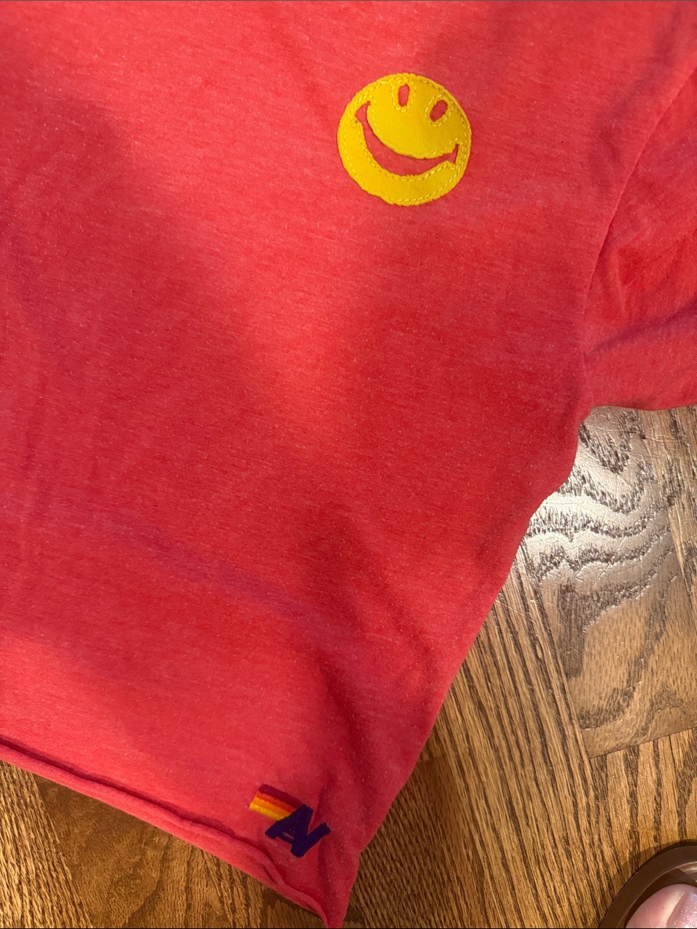 Aviator Nation Red Tee with Yellow Smiley Chest - Picture 3 of 3